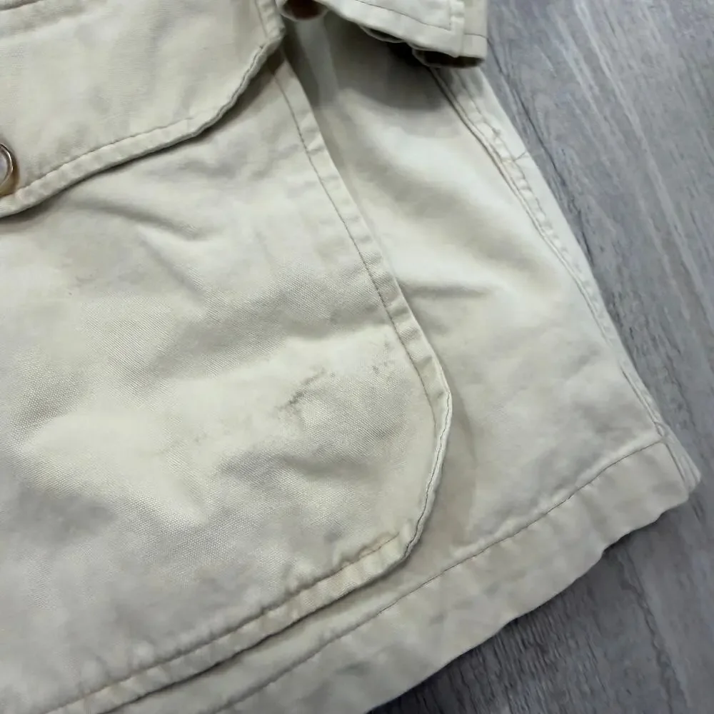 Vintage Cabelas Chore Coat Women's Large Beige Barn Utility y2k Safari Club - Picture 7 of 11